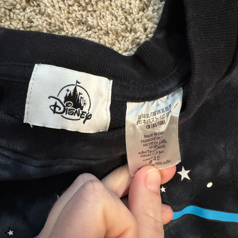 Disney World 2024 adult Tie-Dye Sweatshirt - Black with Neon Castle Graphic - Picture 2 of 2